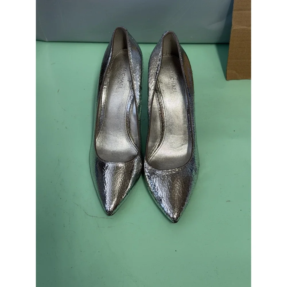 Michael Kors‎ Women's Silver Metallic Pointed Toe Stiletto Heels Size 7.5M